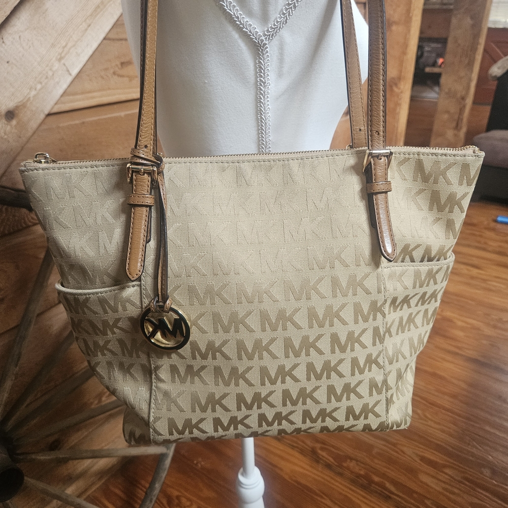 Michael Kors Tan Signature Tote Bag